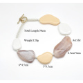 2021 Модный белый бежевый кофейный цвет кофейный кофе -ювелирные изделия Акриловое нерегулярное каменное ожерелье